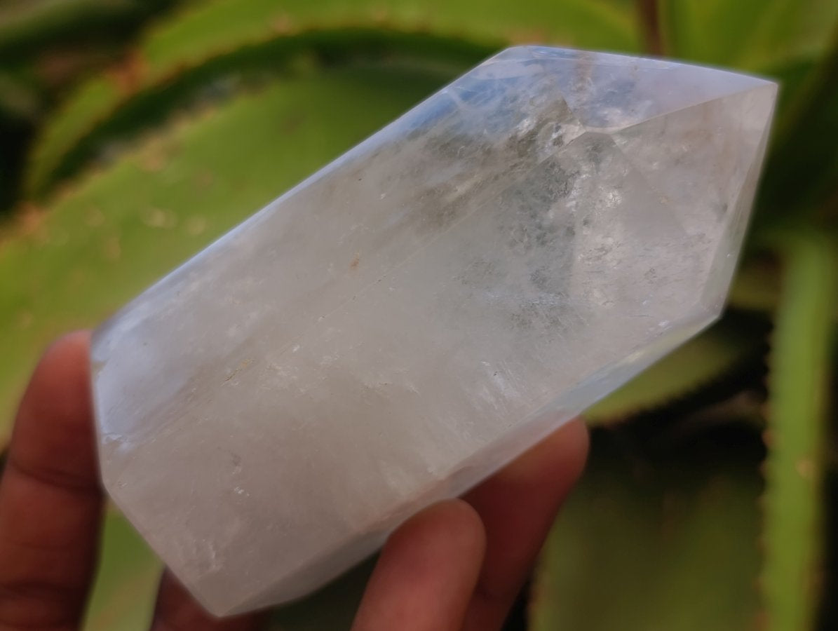 Polished Clear Quartz Standing Display Crystals x 3 From Madagascar