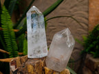 Polished Clear Quartz Standing Display Crystals x 3 From Madagascar