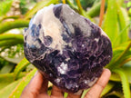 Polished One Side Lithium Silver Leaf Lepidolite Slices x 4 From Zimbabwe