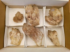 Natural Cascading White Phantom Smokey Luena Quartz Clusters x 6 From Luena, Congo