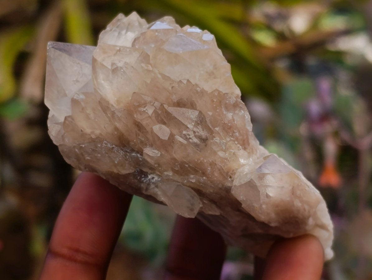 Natural Cascading White Phantom Smokey Luena Quartz Clusters x 6 From Luena, Congo