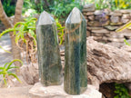 Polished Fuchsite Quartz Display Crystals x 6 From Andakatany, Madagascar