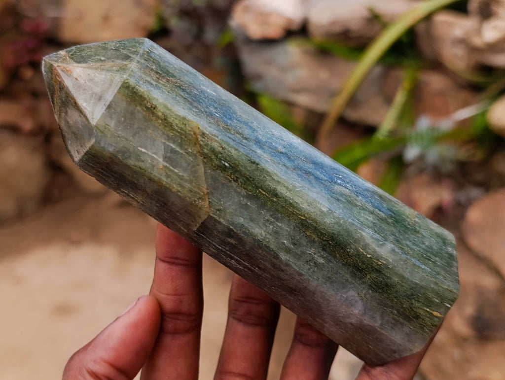 Polished Fuchsite Quartz Display Crystals x 6 From Andakatany, Madagascar