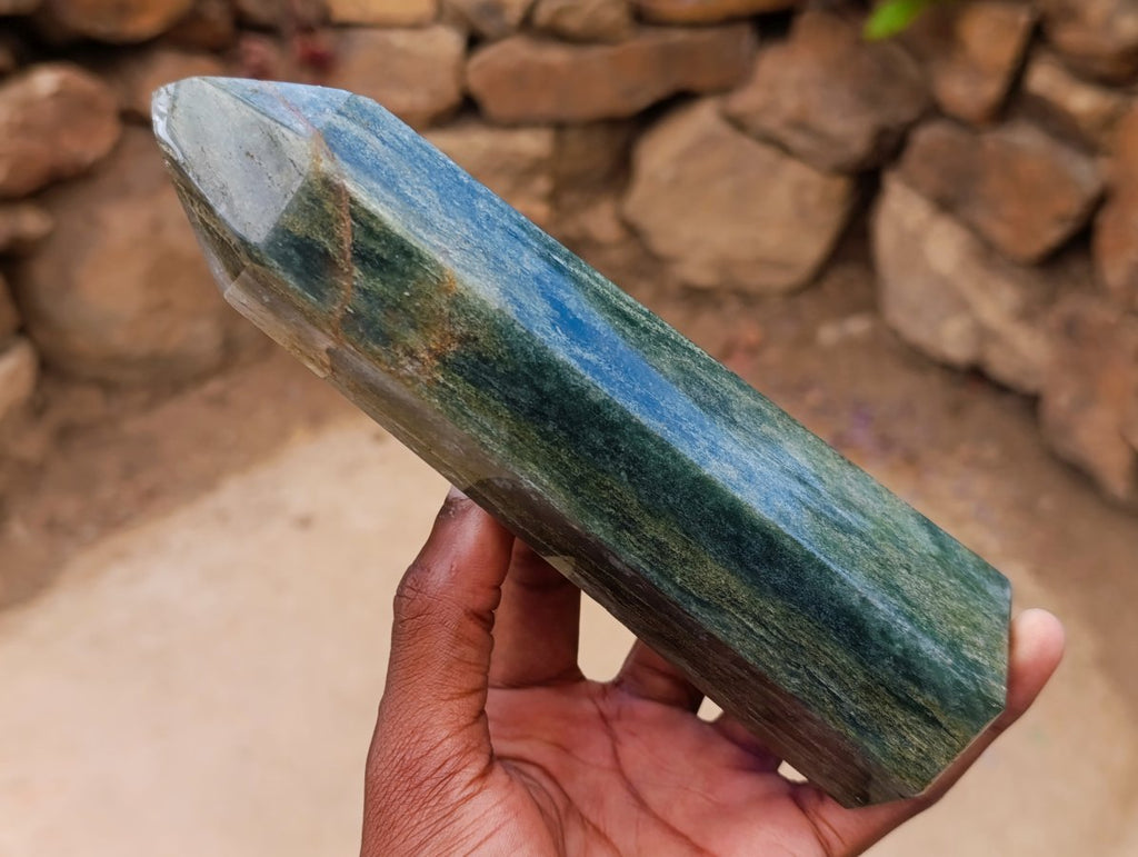 Polished Fuchsite Quartz Display Crystals x 6 From Andakatany, Madagascar