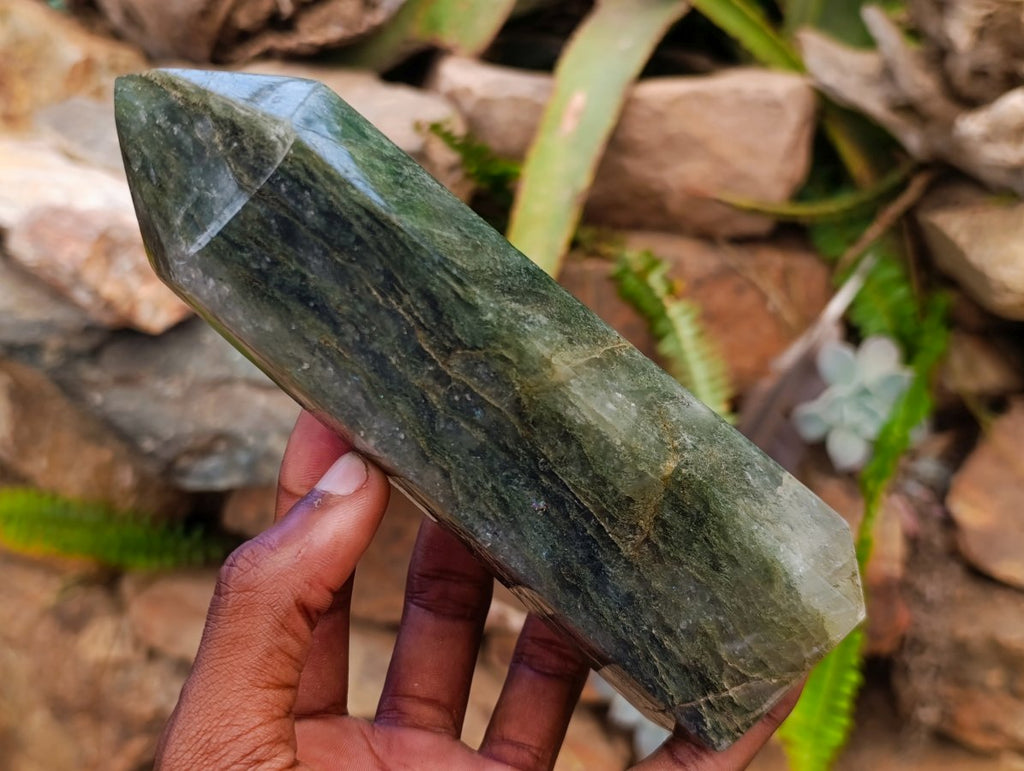 Polished Fuchsite Quartz Display Crystals x 6 From Andakatany, Madagascar