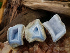 Polished One Side Blue Lace Agate Geodes x 12 From Nsanje, Malawi