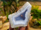 Polished One Side Blue Lace Agate Geodes x 12 From Nsanje, Malawi
