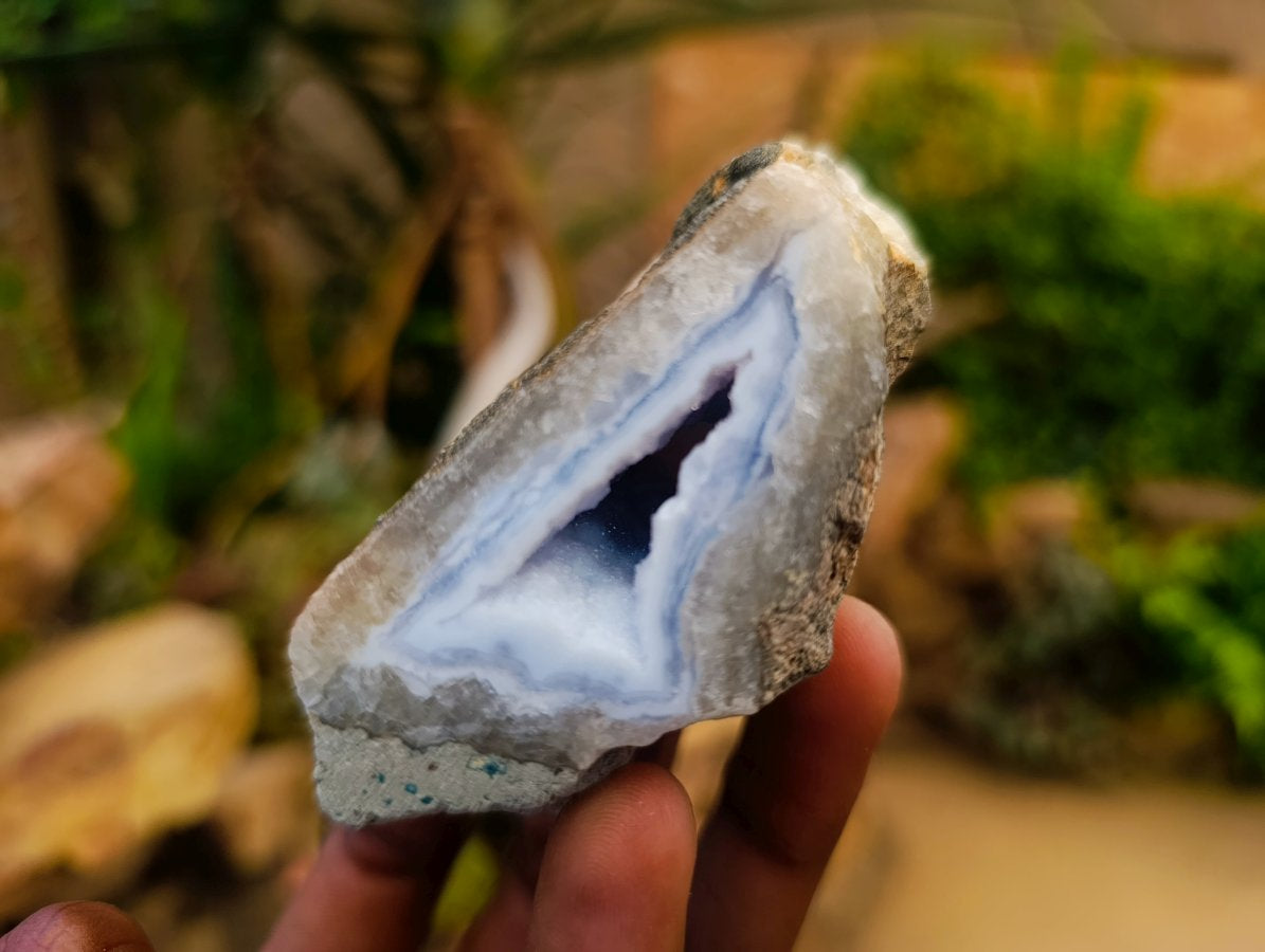 Polished One Side Blue Lace Agate Geodes x 12 From Nsanje, Malawi