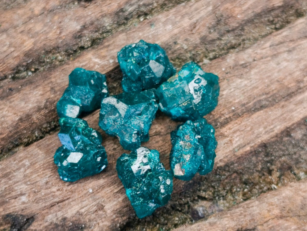 Natural Mini Dioptase Specimens on Dolomite Matrix x 72 From Tantara Mine, Congo
