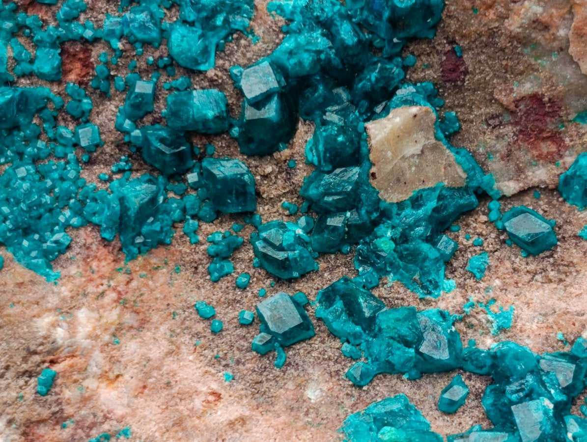 Natural Large Dioptase Specimen on Dolomite Matrix x 1 From Tantara Mine, Congo