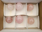 Polished Gemmy Rose Quartz Spheres x 6 From Madagascar