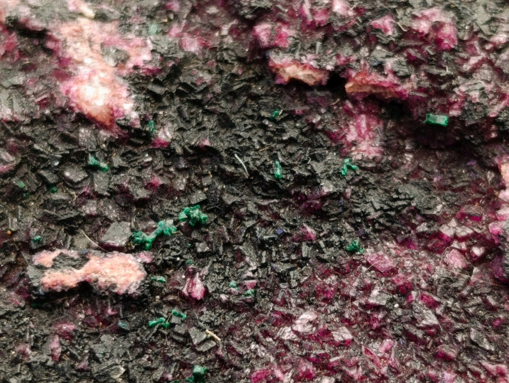 Natural Salrose Cobaltoan Dolomite Specimens with Heterogenite x 4 From Kakanda, Congo