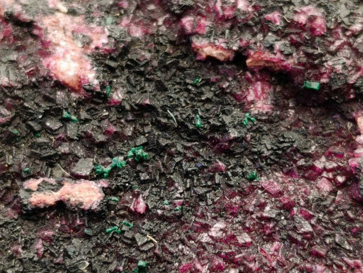 Natural Salrose Cobaltoan Dolomite Specimens with Heterogenite x 4 From Kakanda, Congo