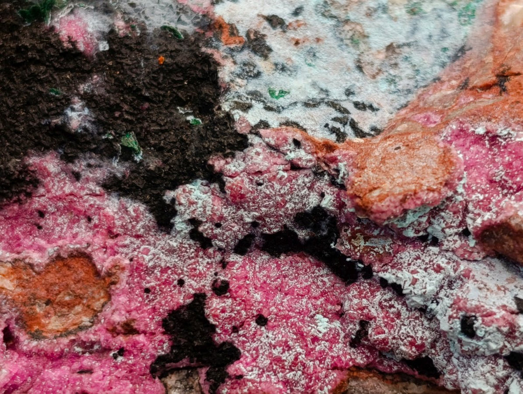 Natural Salrose Cobaltoan Dolomite Specimens with Heterogenite x 4 From Kakanda, Congo