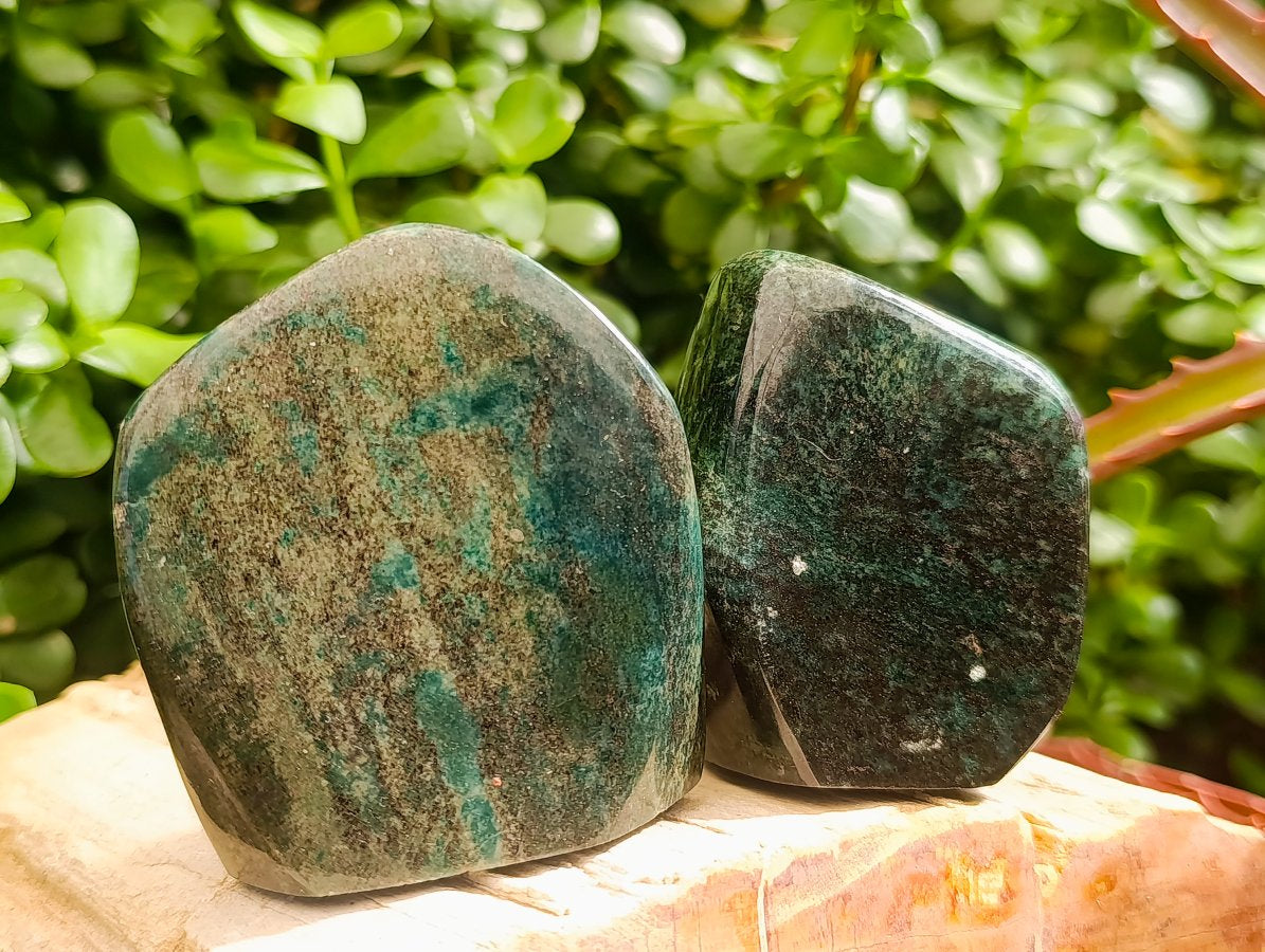Polished Chrome Verdite Gemstone Standing Display Pieces x 12 From Zimbabwe