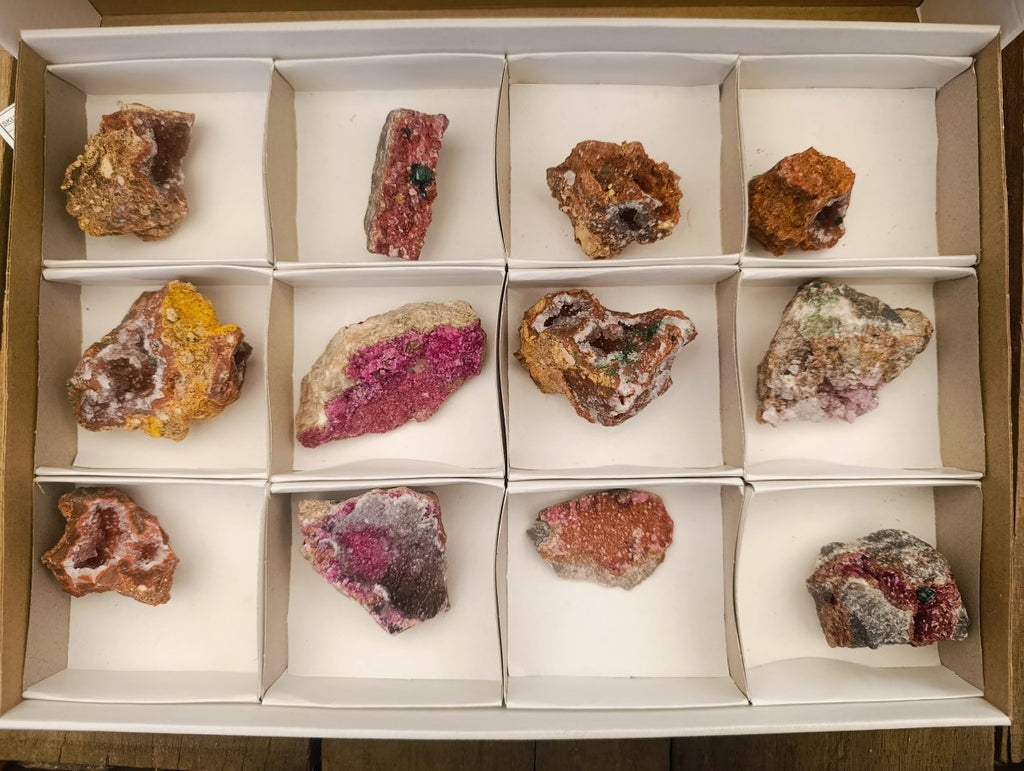 Natural Salrose Cobaltoan Dolomite Specimens x 12 From Kakanda, Congo