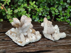Natural Drusy Snow Finger Quartz Coated Clusters x 2 From Albert's Mountain, Lesotho