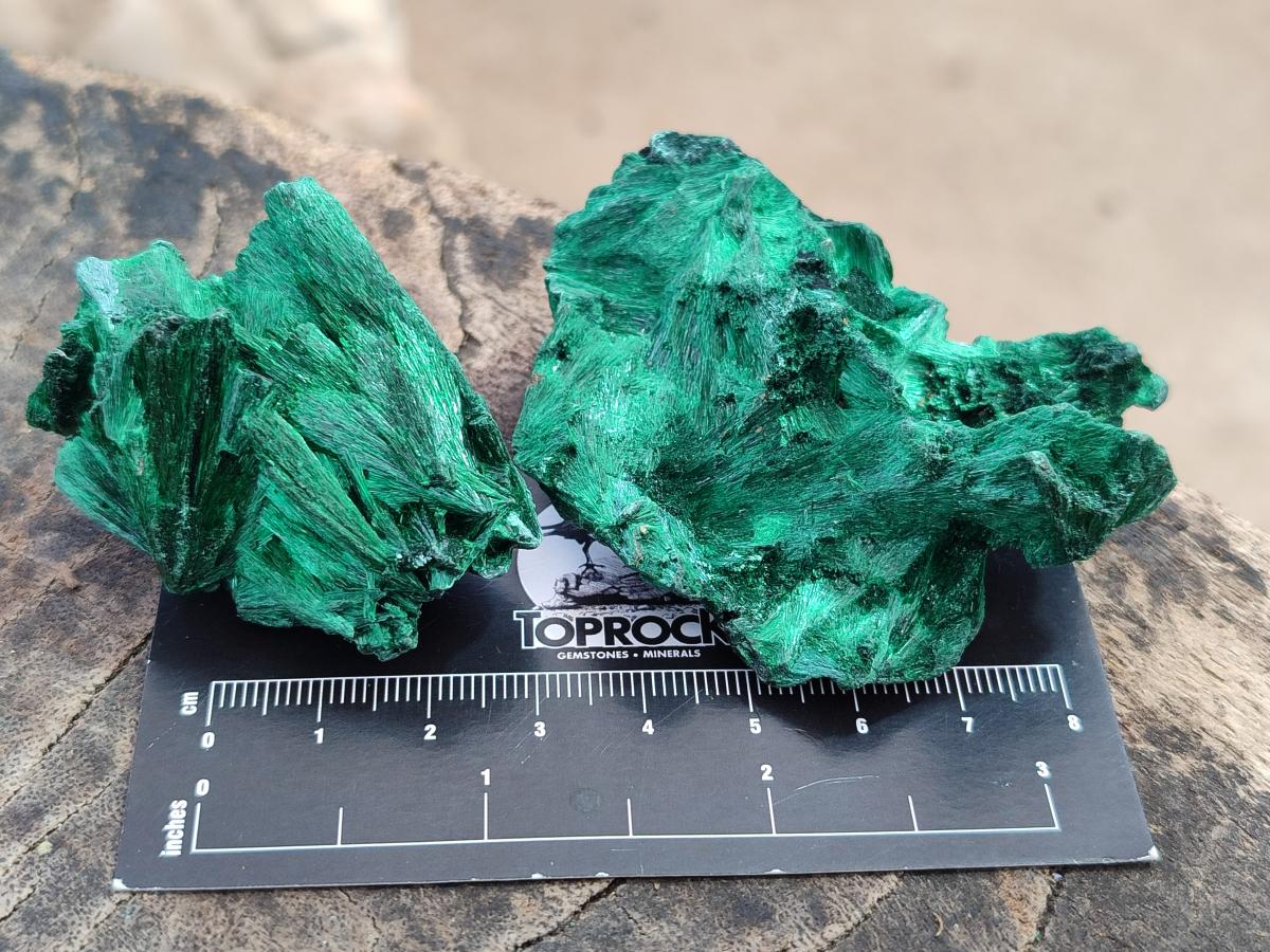 Natural Silky Malachite Specimens x 12 From Kasompe, Congo