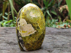 Polished Green Opal Standing Display Pieces x 2 From Betroka, Madagascar