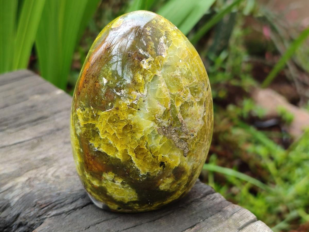 Polished Green Opal Standing Display Pieces x 2 From Betroka, Madagascar