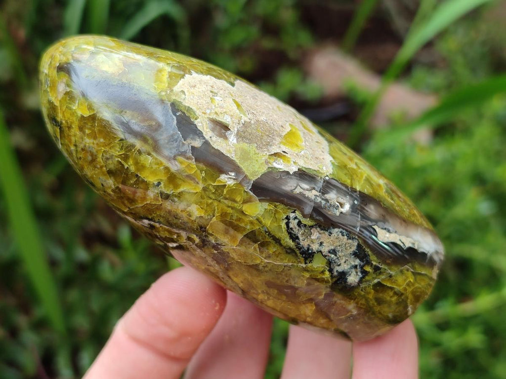Polished Green Opal Standing Display Pieces x 2 From Betroka, Madagascar