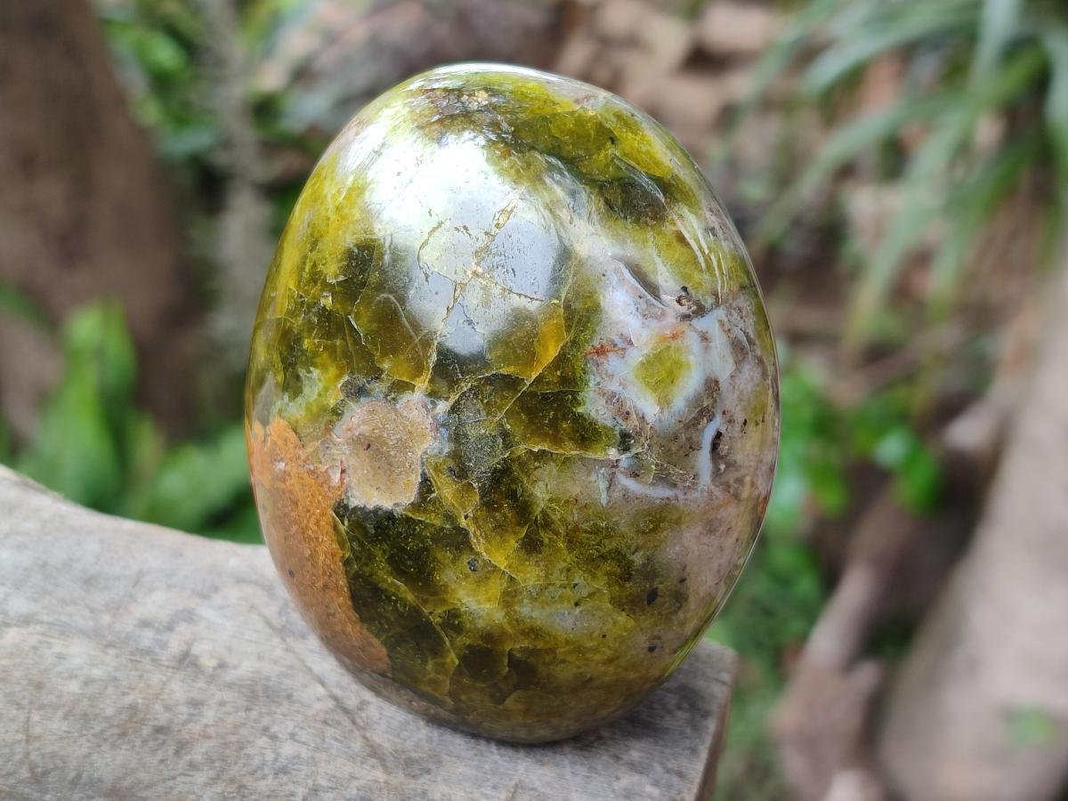 Polished Green Opal Standing Display Pieces x 2 From Betroka, Madagascar