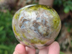 Polished Green Opal Standing Display Pieces x 2 From Betroka, Madagascar