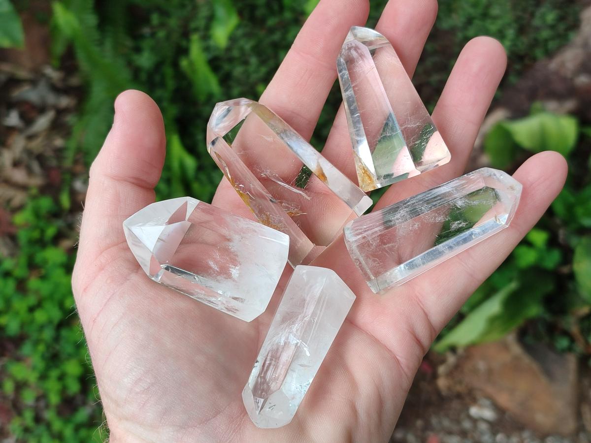 Polished Clear Quartz Display Crystals x 12 From Madagascar