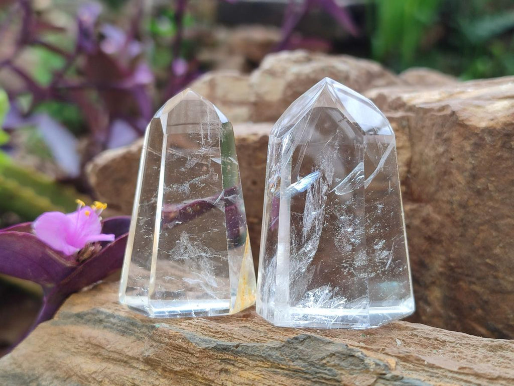 Polished Clear Quartz Display Crystals x 12 From Madagascar