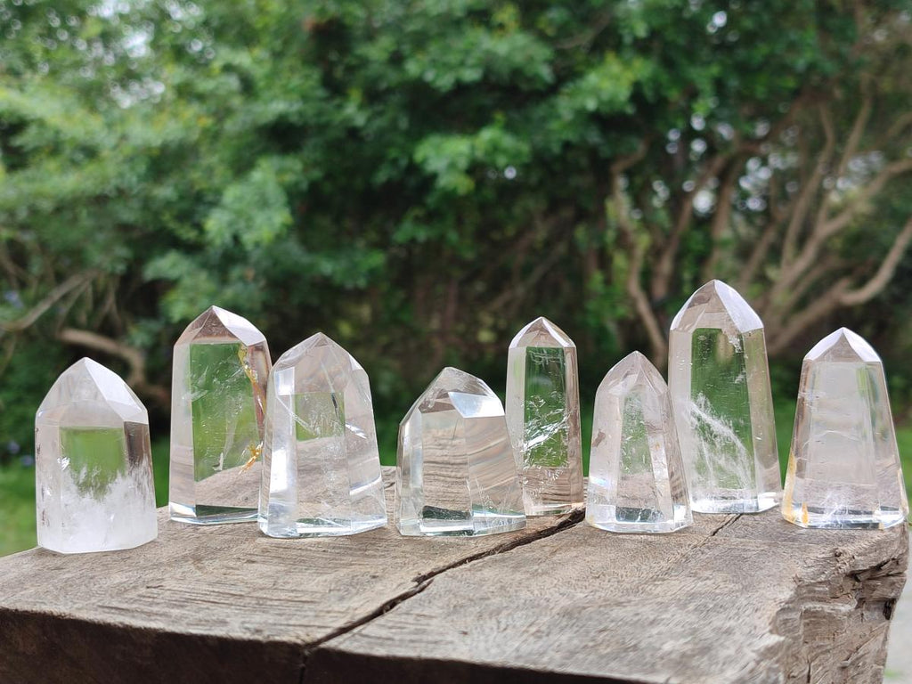 Polished Clear Quartz Display Crystals x 12 From Madagascar