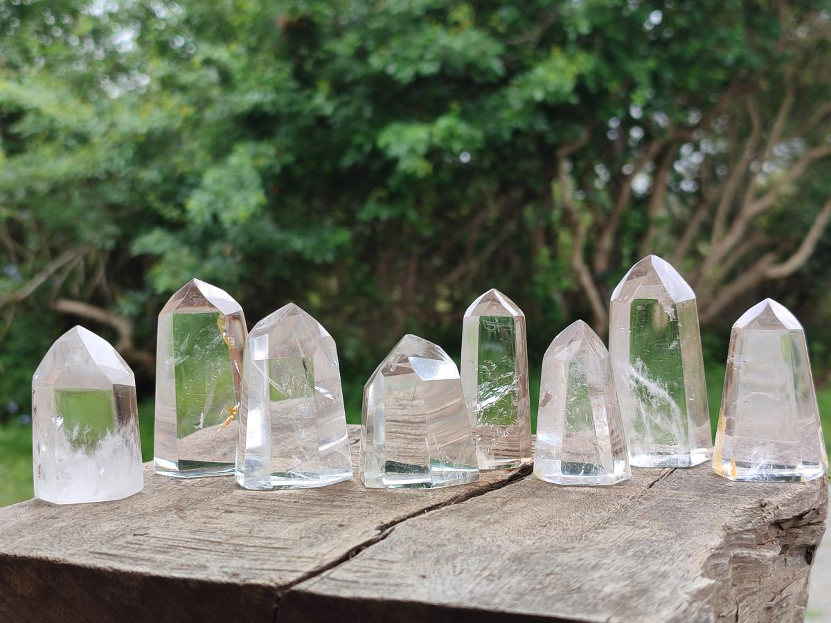 Polished Clear Quartz Display Crystals x 12 From Madagascar