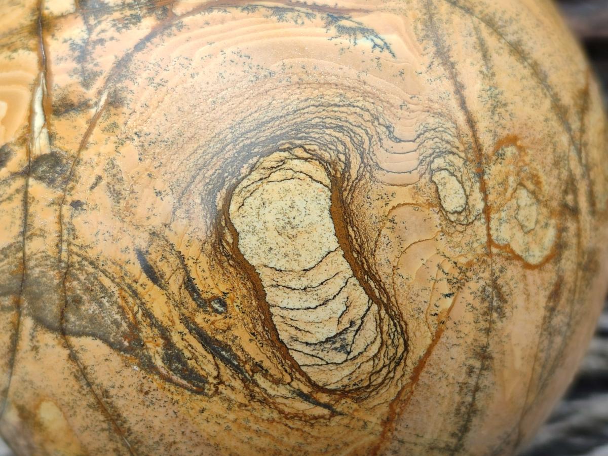 Polished XL Picture Stone Jasper Sphere x 1 From Ais-Ais, Namibia