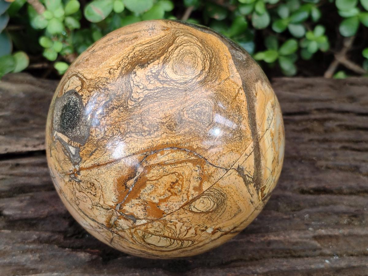 Polished XL Picture Stone Jasper Sphere x 1 From Ais-Ais, Namibia