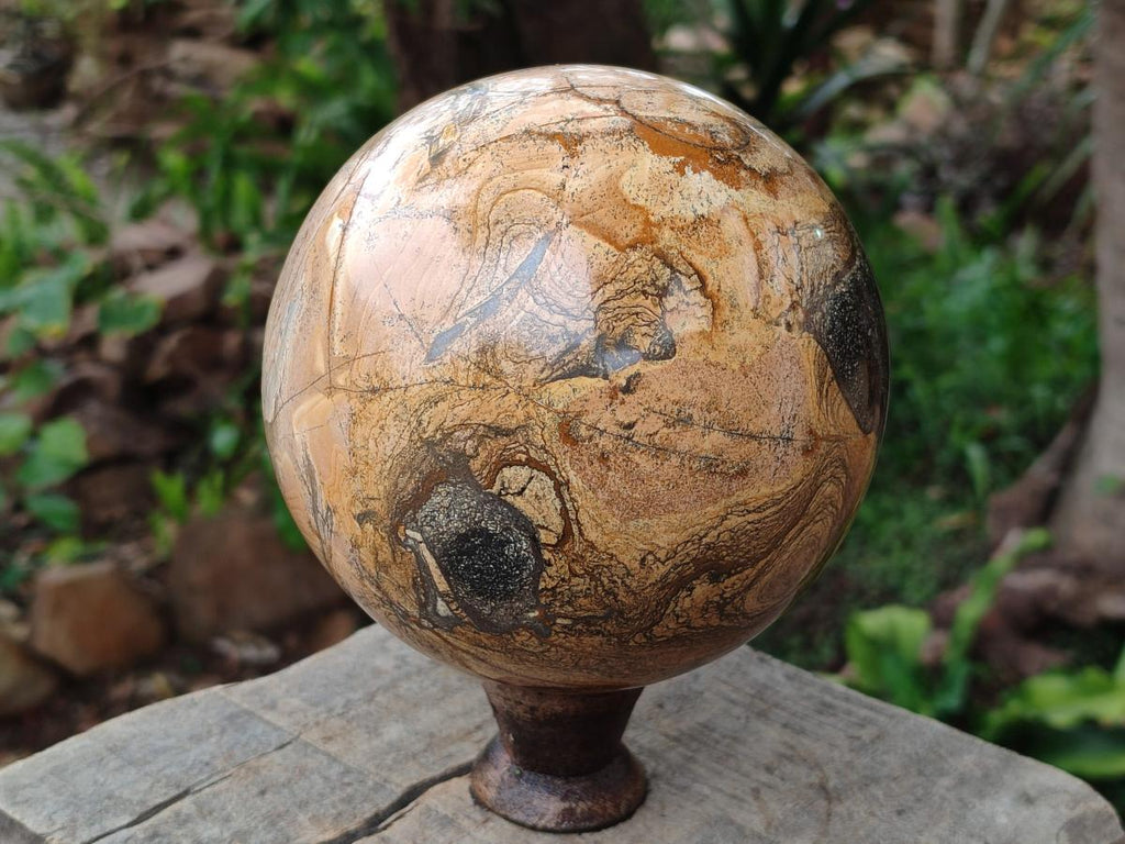 Polished XL Picture Stone Jasper Sphere x 1 From Ais-Ais, Namibia - Toprock Gemstones and Minerals 