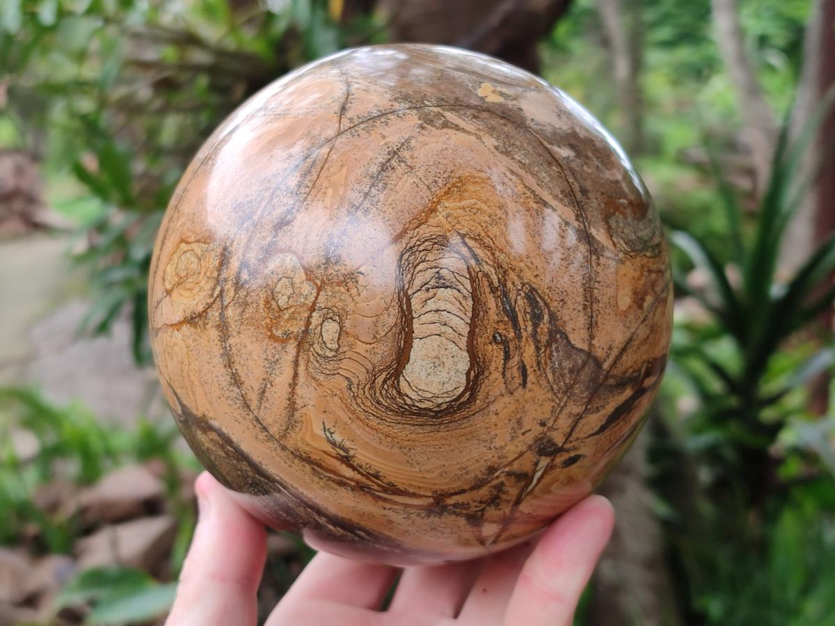 Polished XL Picture Stone Jasper Sphere x 1 From Ais-Ais, Namibia - Toprock Gemstones and Minerals 