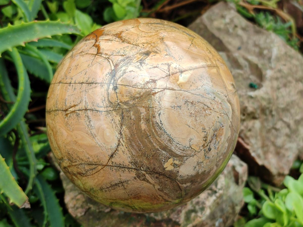 Polished XL Picture Stone Jasper Sphere x 1 From Ais-Ais, Namibia - Toprock Gemstones and Minerals 