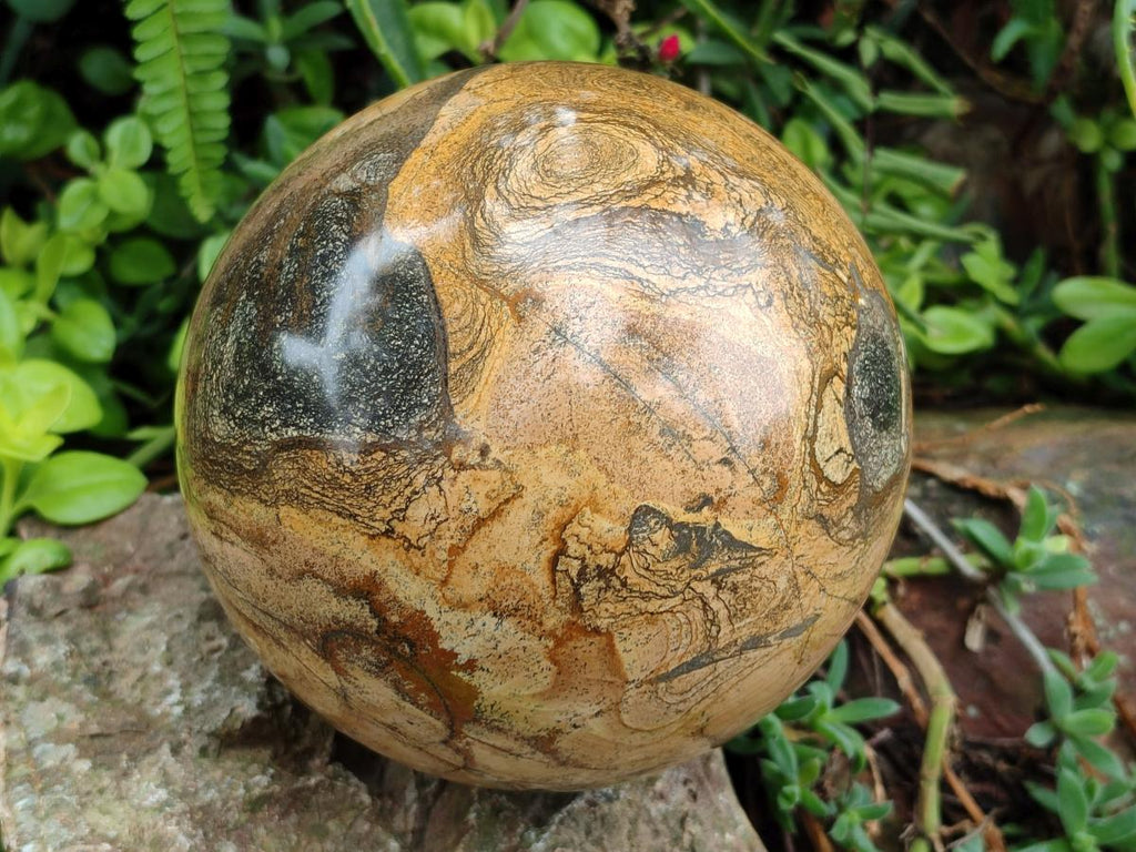 Polished XL Picture Stone Jasper Sphere x 1 From Ais-Ais, Namibia - Toprock Gemstones and Minerals 
