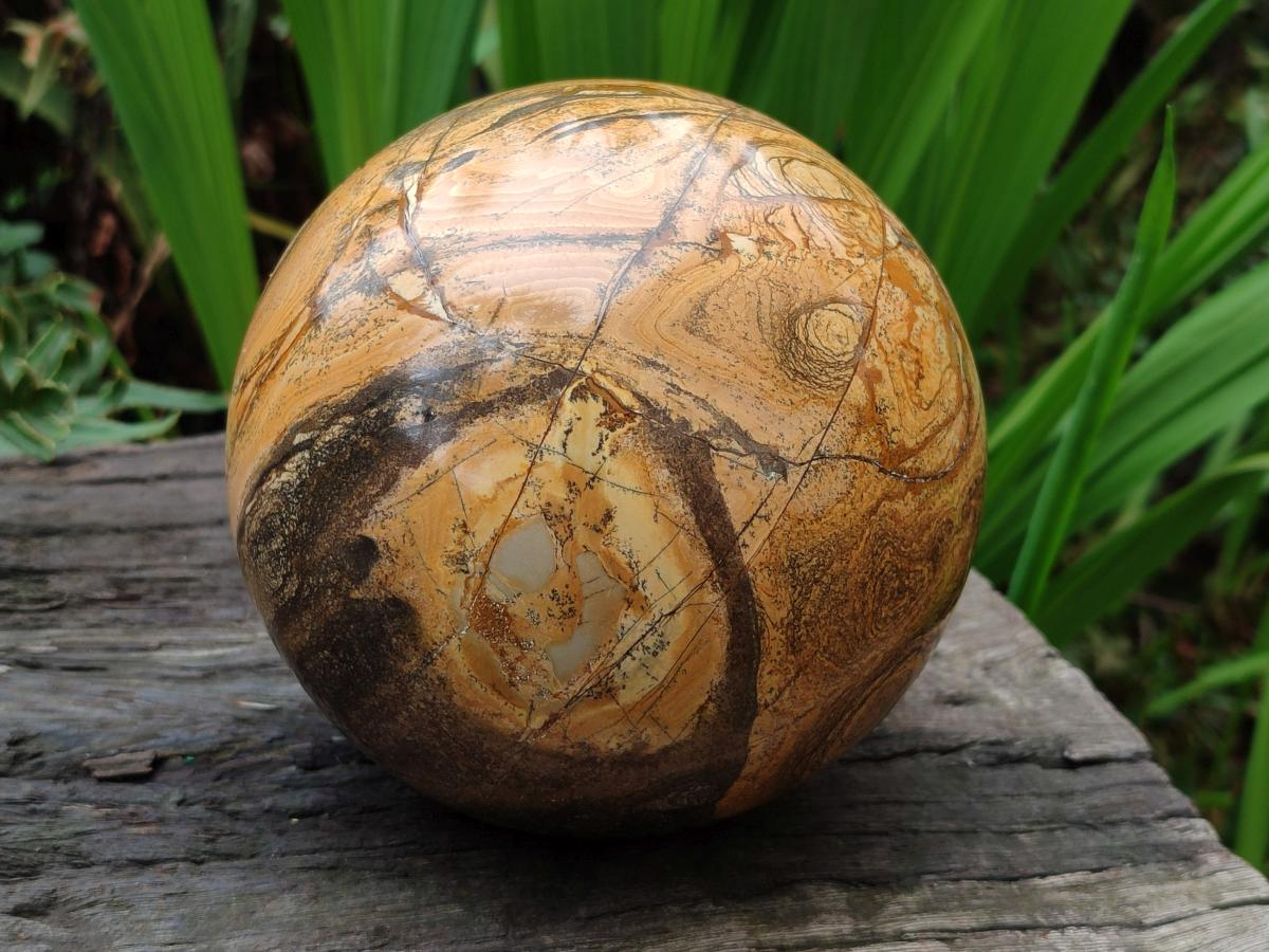 Polished XL Picture Stone Jasper Sphere x 1 From Ais-Ais, Namibia - Toprock Gemstones and Minerals 