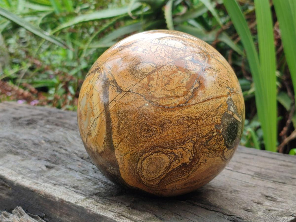 Polished XL Picture Stone Jasper Sphere x 1 From Ais-Ais, Namibia - Toprock Gemstones and Minerals 