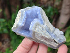 Polished One Side Blue Lace Agate Geodes x 12 From Nsanje, Malawi