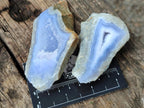 Polished One Side Blue Lace Agate Geodes x 12 From Nsanje, Malawi