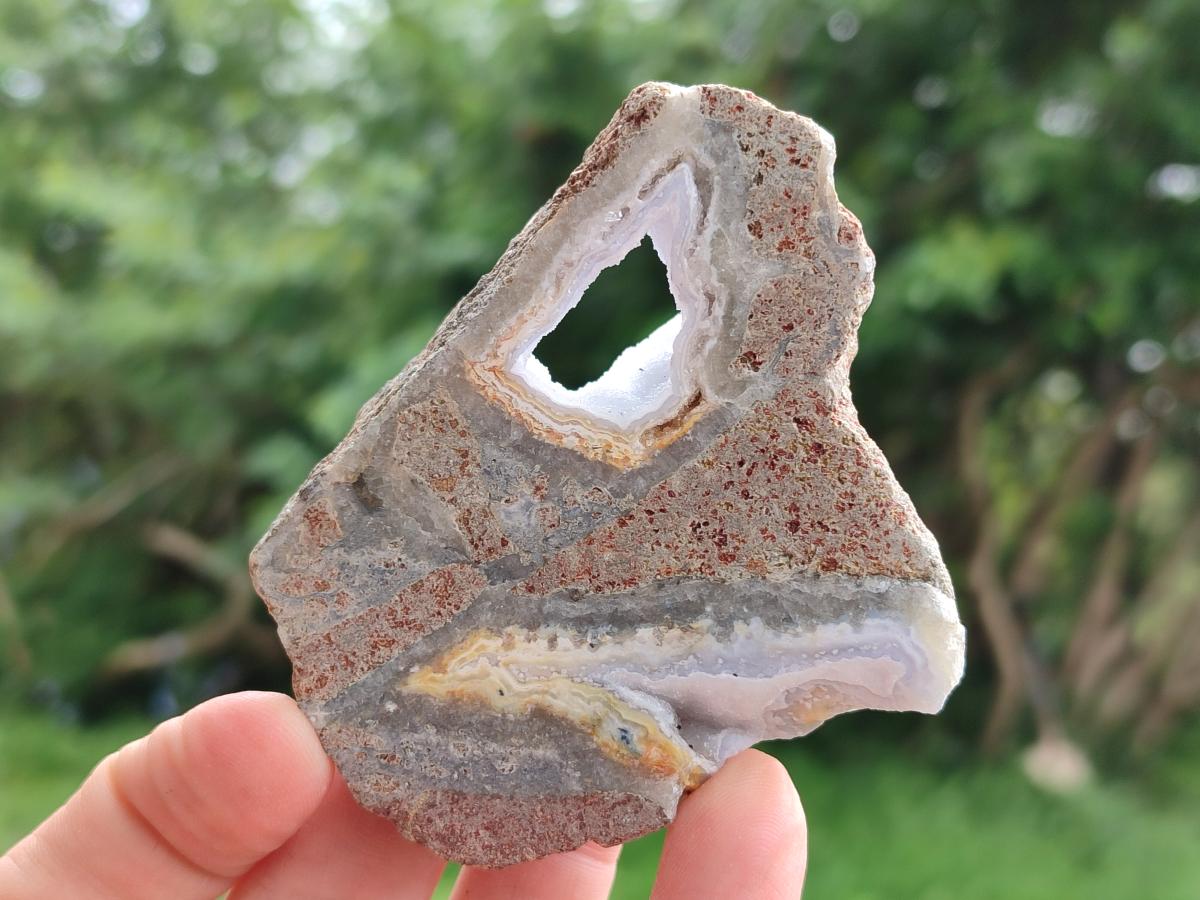Polished One Side Blue Lace Agate Geodes x 12 From Nsanje, Malawi