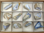 Polished One Side Blue Lace Agate Geodes x 12 From Nsanje, Malawi