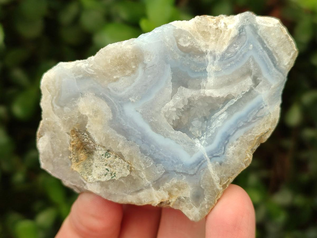 Polished One Side Blue Lace Agate Geodes x 12 From Nsanje, Malawi