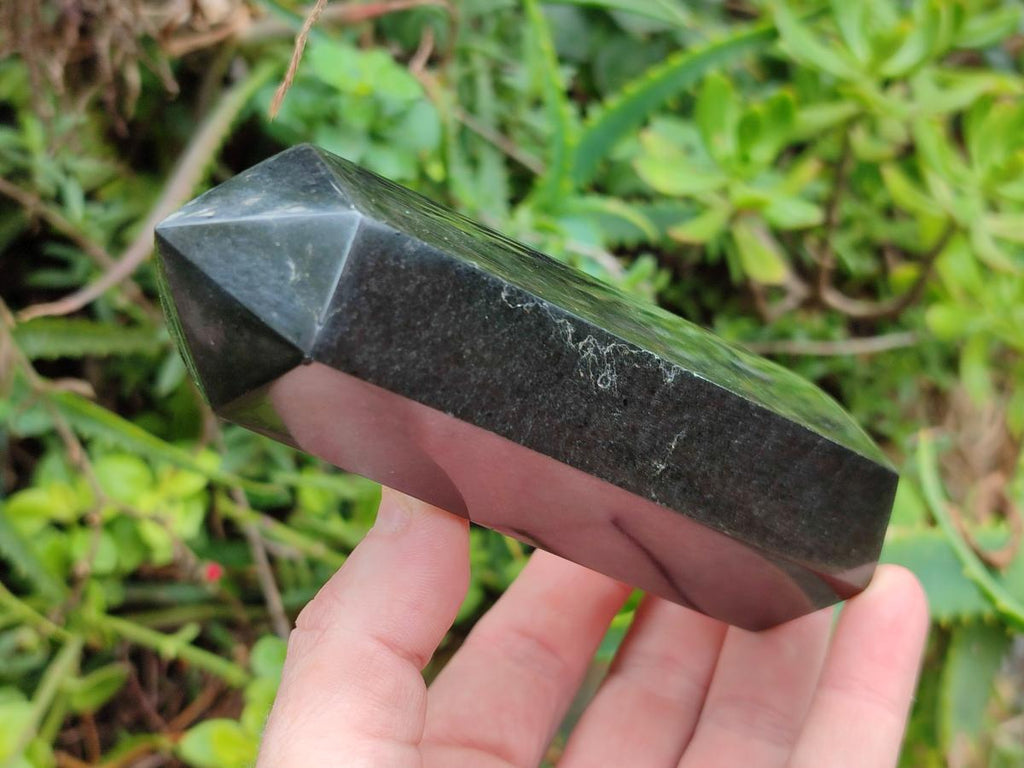 Polished Black Basalt Display Crystals x 6 From Madagascar
