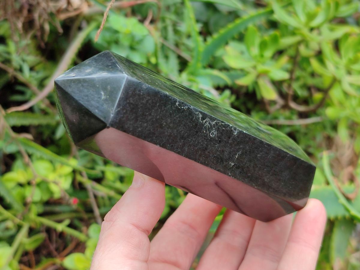 Polished Black Basalt Display Crystals x 6 From Madagascar