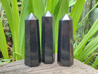 Polished Black Basalt Display Crystals x 6 From Madagascar