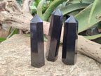 Polished Black Basalt Display Crystals x 6 From Madagascar