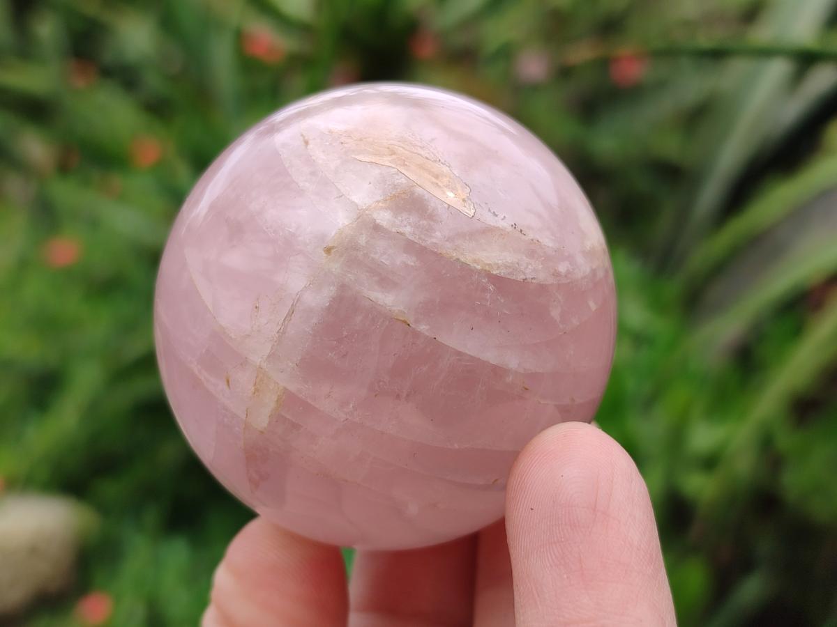 Polished Small Gemmy Rose Quartz Spheres x 7 From Madagascar