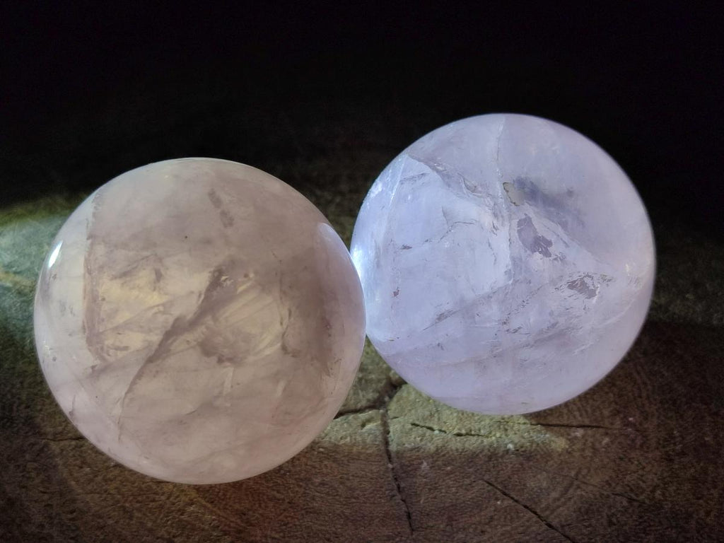 Polished Small Gemmy Rose Quartz Spheres x 7 From Madagascar